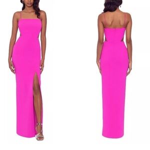 Macy's xscape Vibrant Pink Maxi Dress size 10